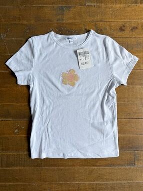 Subdued tropical beaded tee